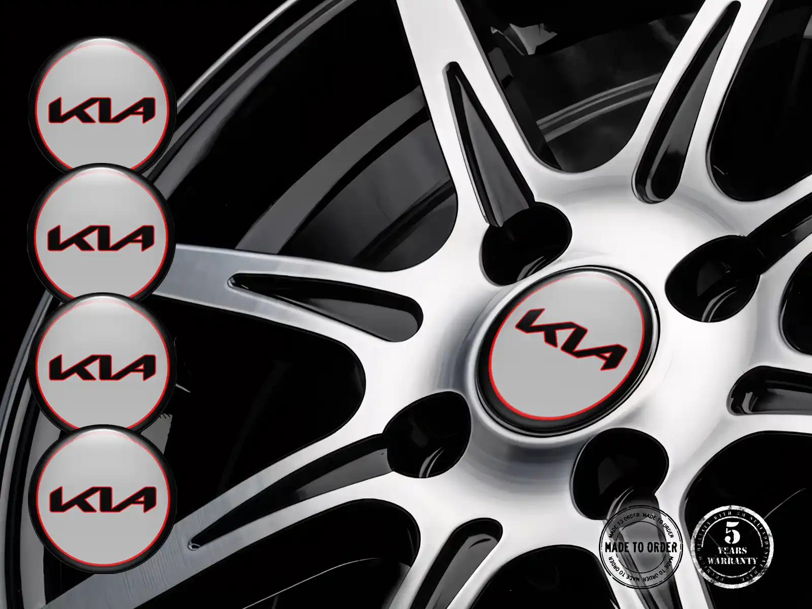 KIA Harzgewölbte Aufkleber Rennsport-Felgenlogos